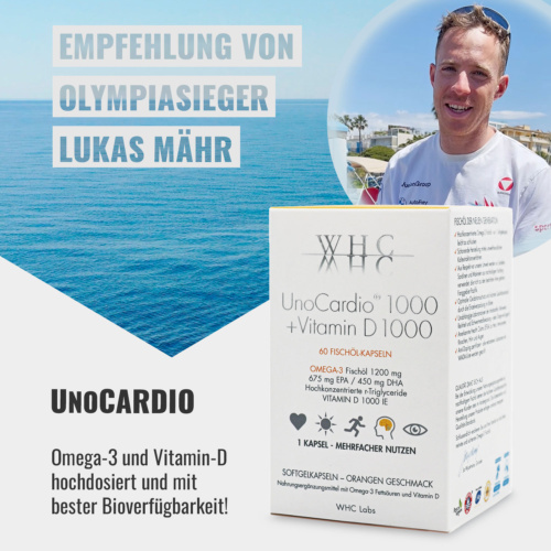 Lukas Mähr Empfehlung UnoCardio 1000 + Vitamin D 1000 von WHC