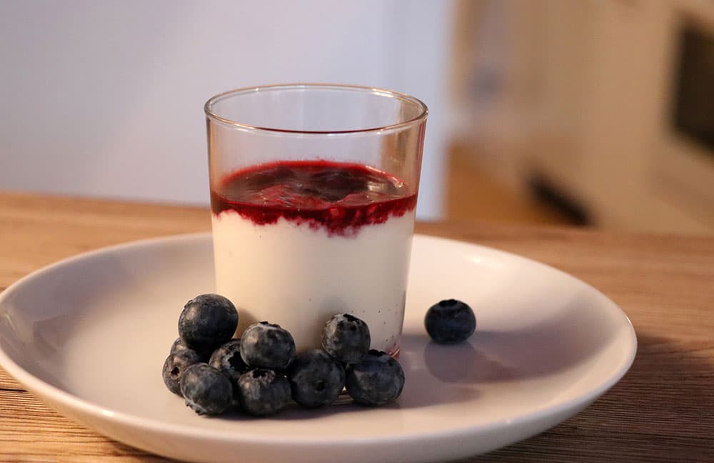 Panacotta mit Collagen und Heidelbeertopping - Nutri-Direct.com